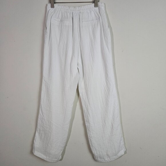 Charter Club Weekend Women's Pants Medium White Crinkle Cosatal Resort Beachy - Picture 11 of 13